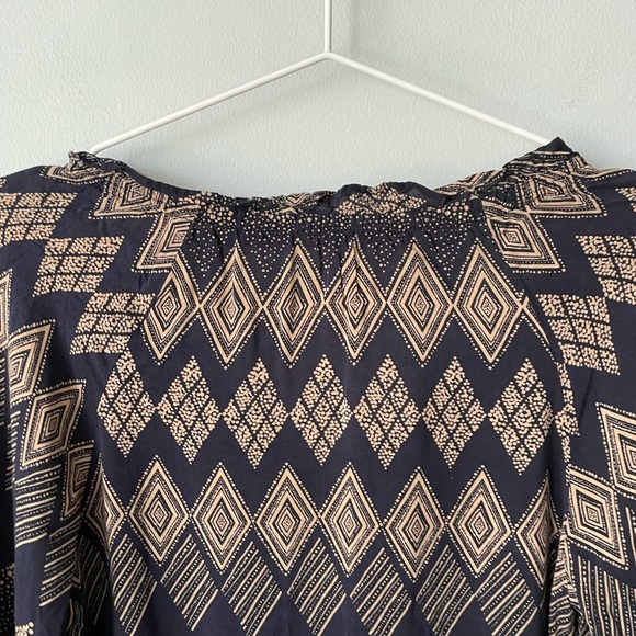 Anthropologie | Edme & Esyllte Navy Patterned Button Down Midi Dress Size 2 Larg - Picture 10 of 12